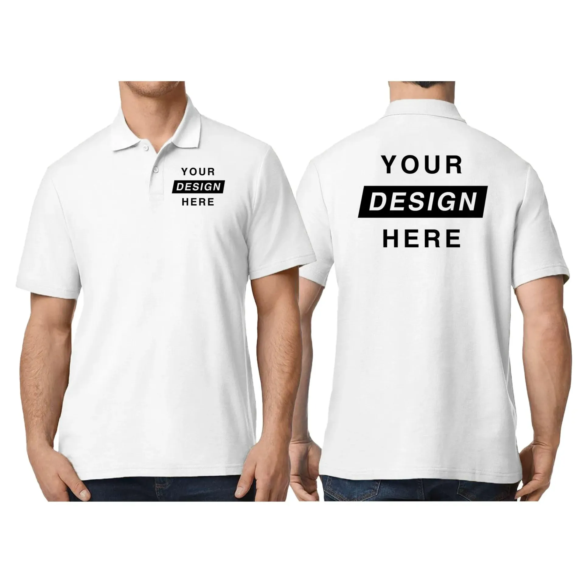 Coller T-shirt with both side print (Techno matty)